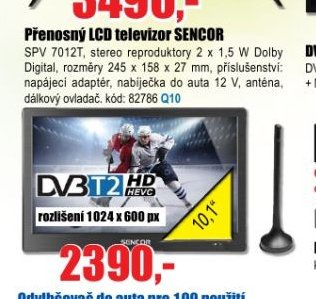 Přenosný LCD televizor SENCOR SPV 7012T