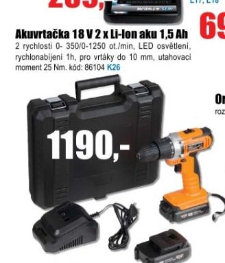 Akuvrtačka 18 V 2 x Li-Ion