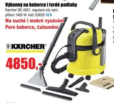 Výkonný na koberce i tvrdé podlahy KARCHER SE 4001