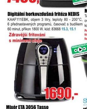Digitální horkovzdušná fritéza NEDIS
