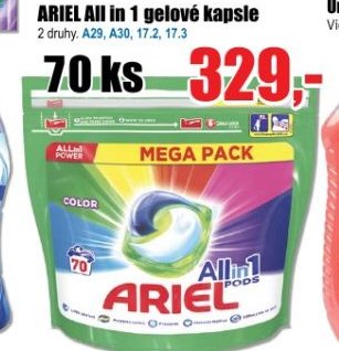 ARIEL All in 1 gelové kapsle 70 ks