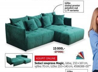 Sedací souprava Magic, látka, 232x167 cm - ASKO akcniletaky.com