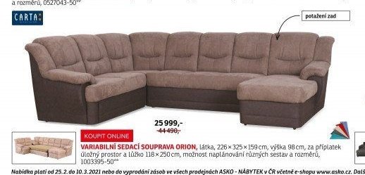 VARIABILNÍ SEDACÍ SOUPRAVA ORION - ASKO akcniletaky.com