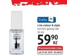 Lak na nehty Top Coat s.he stylezone