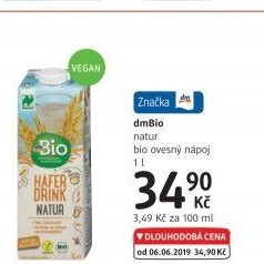 Nápoj ovesný dm Bio