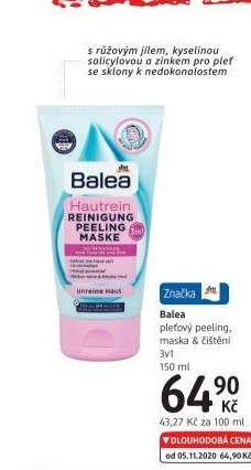Peeling, gel a maska 3v1 Balea - dm drogerie akcniletaky.com