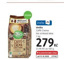 Zrnková káva Caffé Crema dm Bio