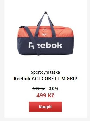 Sportovní taška Reebok ACT CORE LL M GRIP