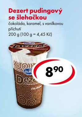 Dezert pudingový se šlehačkou