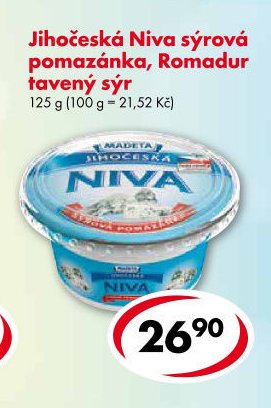 Jihočeská Niva sýrová pomazánka, Romadur tavený sýr