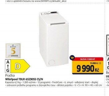 Whirlpool TDLR 65230SS CS/N