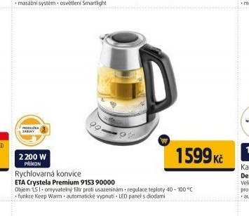 Rychlovarná konvice ETA Crystela Premium 9153 90000