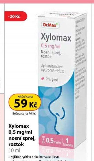 Xylomax 0,5 mg/ml nosní sprej, roztok 10 ml