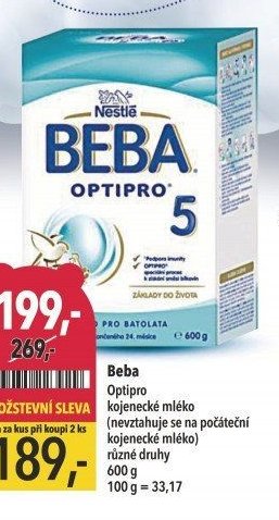 Beba Optipro kojenecké mléko různé druhy 600 g