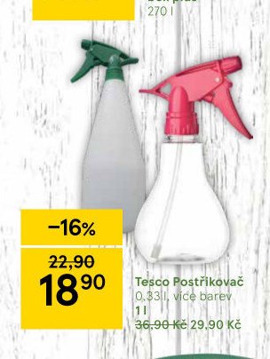 Tesco Postřikovač 0,33 l, více barev / 1 l