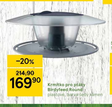 Krmítko pro ptáky Birdyfeed Round plastové, barva šedý kámen