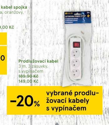 Prodlužovací kabel s vypínačem