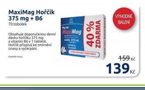 MaxiMag Hořčík 375 mg + B6