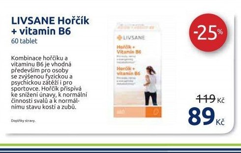 LIVSANE Hořčík + vitamin B6