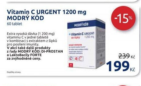 Vitamin C URGENT 1200 mg MODRÝ KÓD