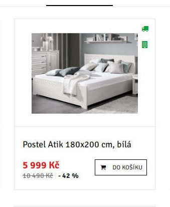 Postel Atik 180x200 cm, bílá - ASKO akcniletaky.com