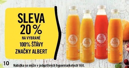 100% šťávy značky Albert