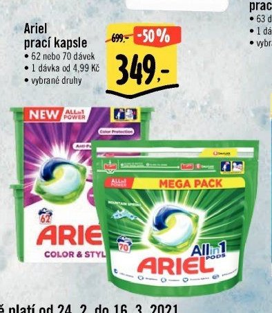 Ariel prací kapsle