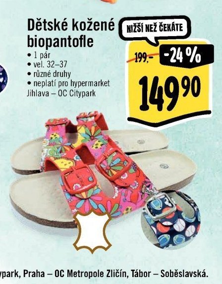Dětské kožené biopantofle