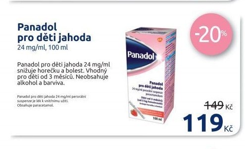 Panadol pro děti jahoda 24 mg/ml, 100 ml