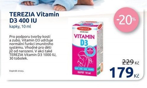 TEREZIA Vitamin D3 400 IU kapky, 10 ml