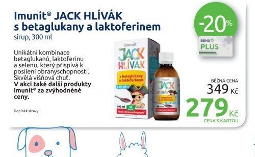 Imunit JACK HLÍVÁK s betaglukany a laktoferinem sirup, 300 ml