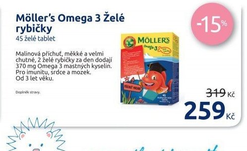 Möller's Omega 3 Želé rybičky 45 želé tablet