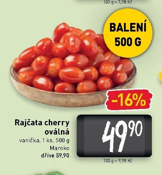 Rajčata cherry oválná