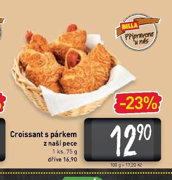 Croissant s párkem