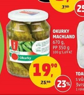 Okurky Machland 670 g