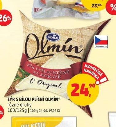 SÝR S BÍLOU PLÍSNÍ OLMÍN 100/125g