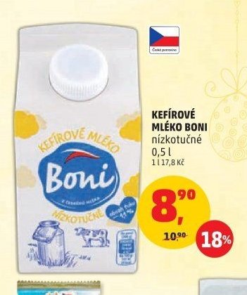 KEFÍROVÉ MLÉKO BONI nízkotučné