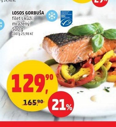 LOSOS GORBUŠA filet s kůží, mražený