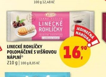 LINECKÉ ROHLÍČKY POLOMÁČENÉ S VIŠŇOVOU NÁPLNÍ