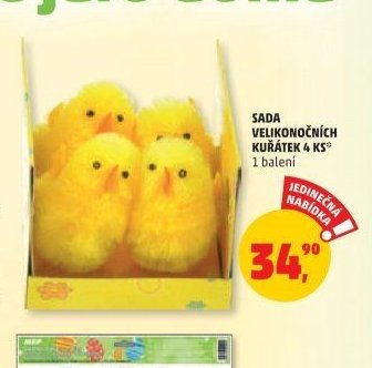 Sada velikonočních kuřátek 4 ks