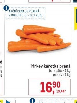 Mrkev karotka praná