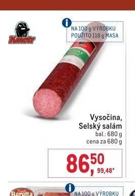 Vysočina, Selský salám