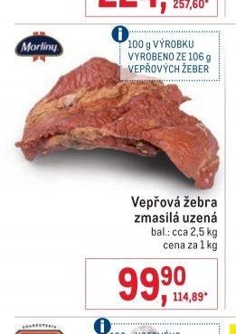 Vepřová žebra zmasilá uzená