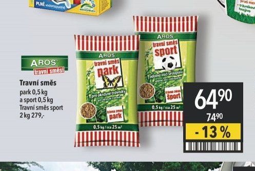 AROS travní směs park 0,5 kg, sport 0,5 kg