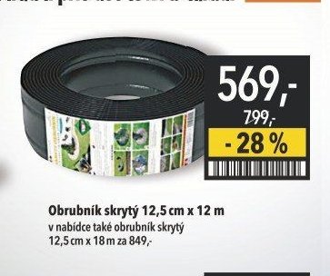 Obrubník skrytý 12,5 cm x 12 m