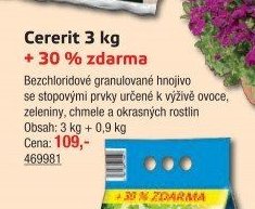 Cererit 3 kg + 30 % zdarma - UNI HOBBY akcniletaky.com