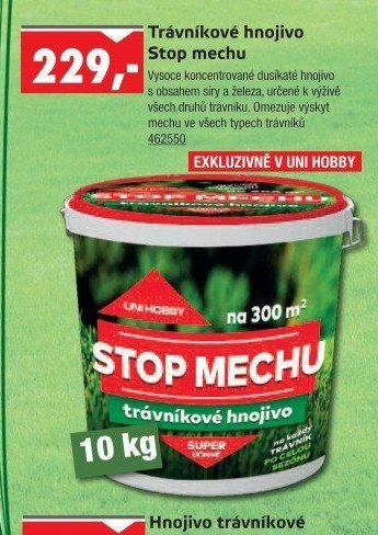 Trávníkové hnojivo Stop mechu - UNI HOBBY akcniletaky.com