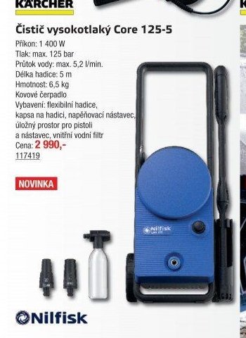 Čistič vysokotlaký Core 125-5 - UNI HOBBY akcniletaky.com