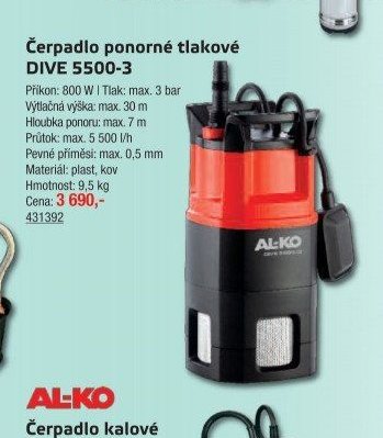 Čerpadlo ponorné tlakové DIVE 5500-3 - UNI HOBBY akcniletaky.com
