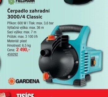 Čerpadlo zahradní 3000/4 Classic - UNI HOBBY akcniletaky.com